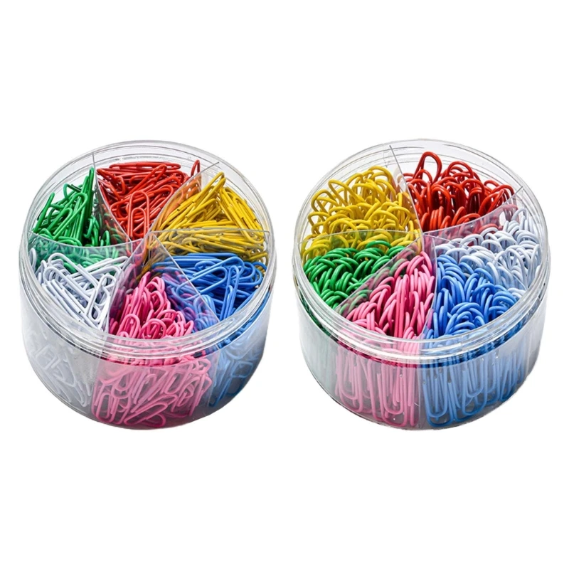 600Pcs Colored Paper Clip Metal Paperclips File Clip Book Page Divider Book Page Mark for Student Teacher School Office