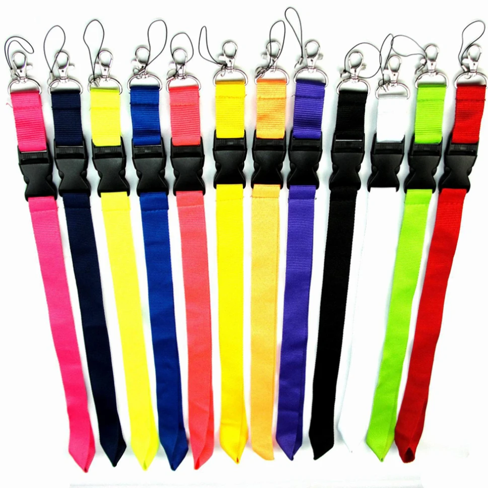 

100pcs Detachable Colorful Phone Lanyard Hanging Neck Strap For Gym ID Name Badge Holder Keys Keychains Rope