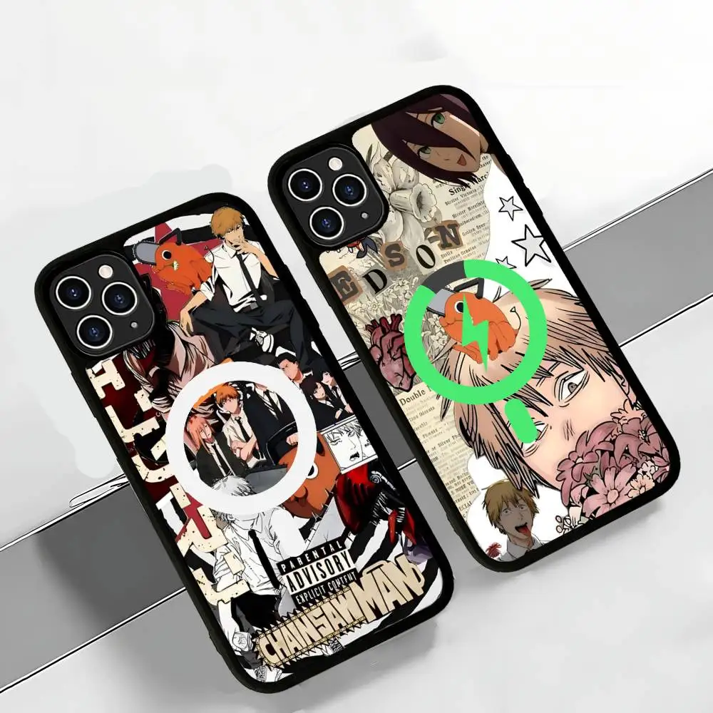 Anime Kettensäge Mann Für Magsafe Magnetische Telefon Fall Für IPhone 17 16 15 14 13 12 11 Plus Pro Max PC + TPU Abdeckung