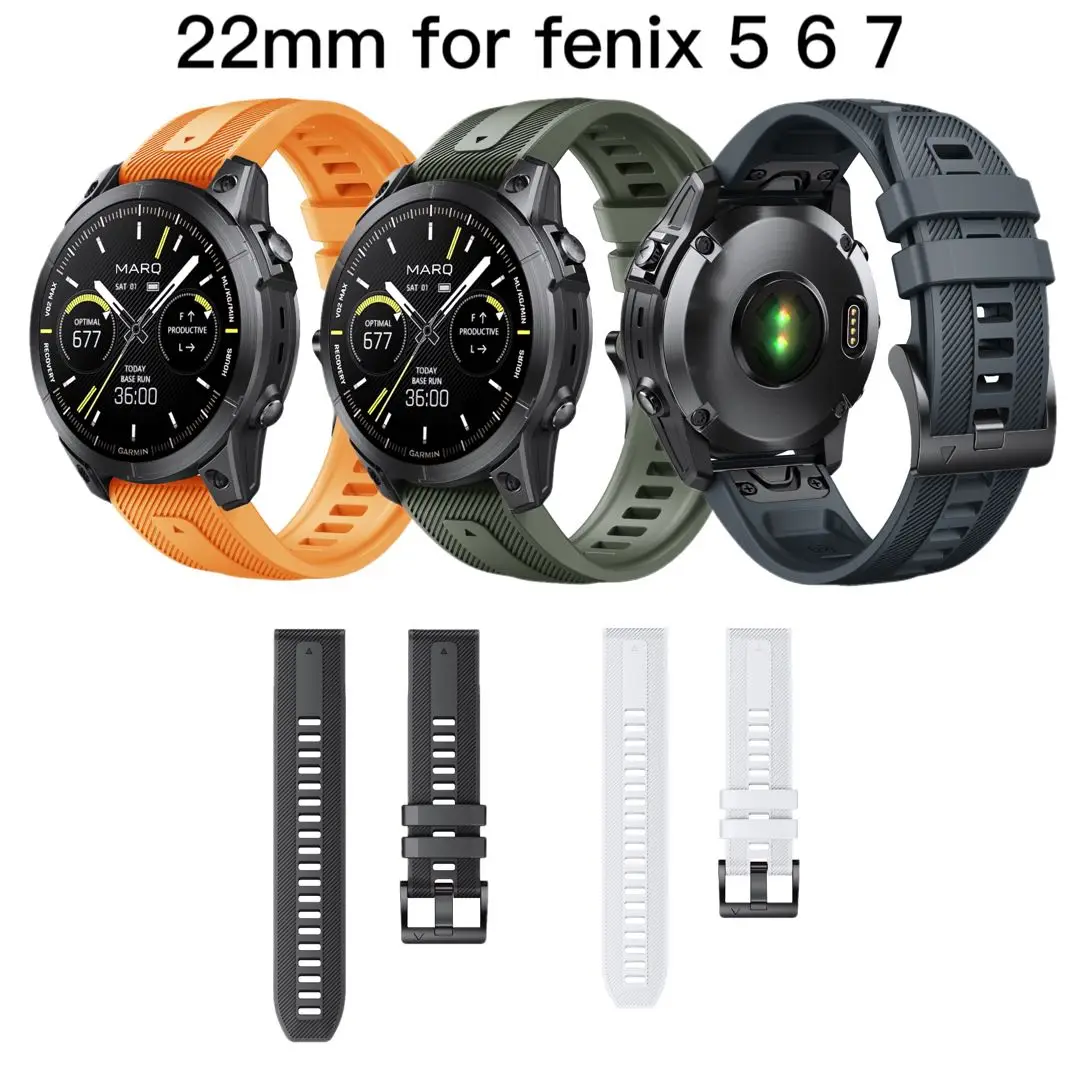 ANBEST 22mm Strap for Garmin Fenix 6 5 7 Silicone Watchband for Forerunner 955 945 935/Instinct Smartwatches Bracelet