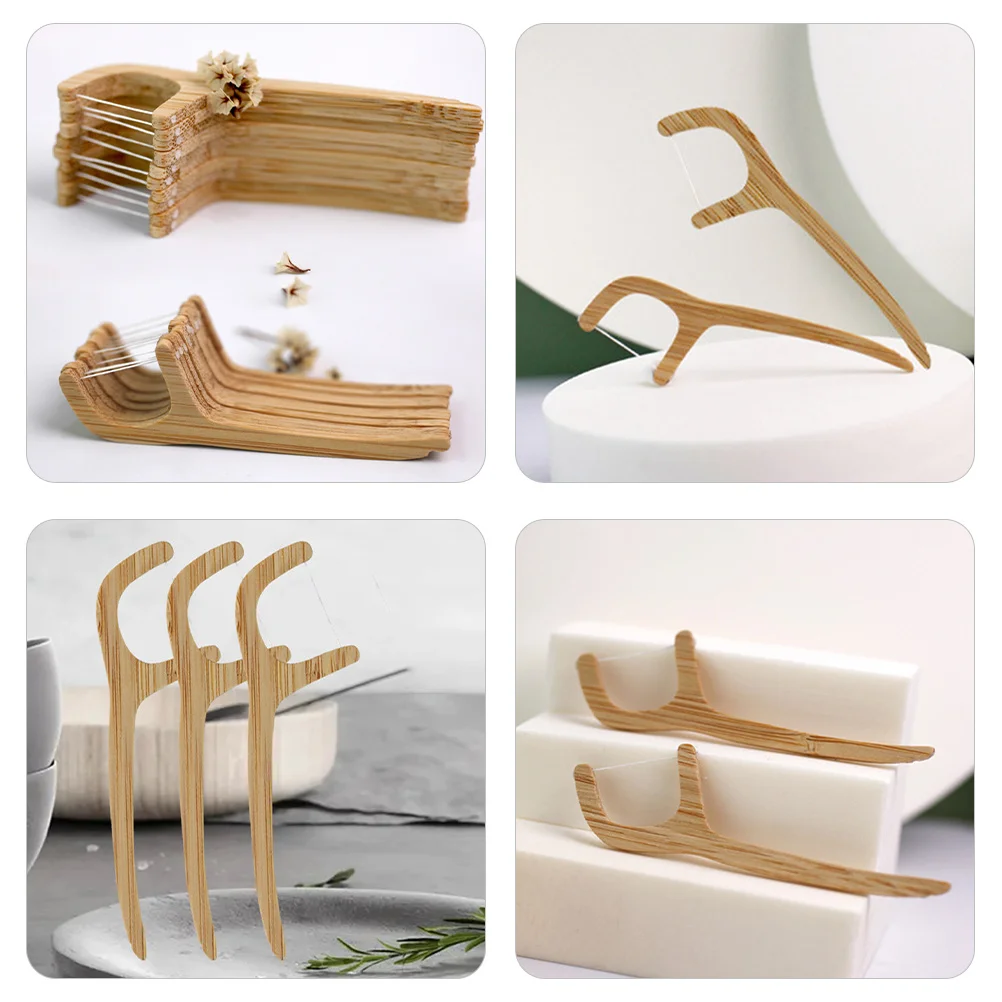 20 قطعة الخيزران الخيط يختار رقيقة حريري قطن الأسنان لتنظيف الأسنان العميقة إزالة الطعام الفعال واللثة صحية خيط تنظيف الأسنان #4