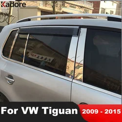 For Volkswagen vw Tiguan 2009-2012 2013 2014 2015 Steel Car Window Center Pillar Cover Trim B C Pillars Post Strip Accessories