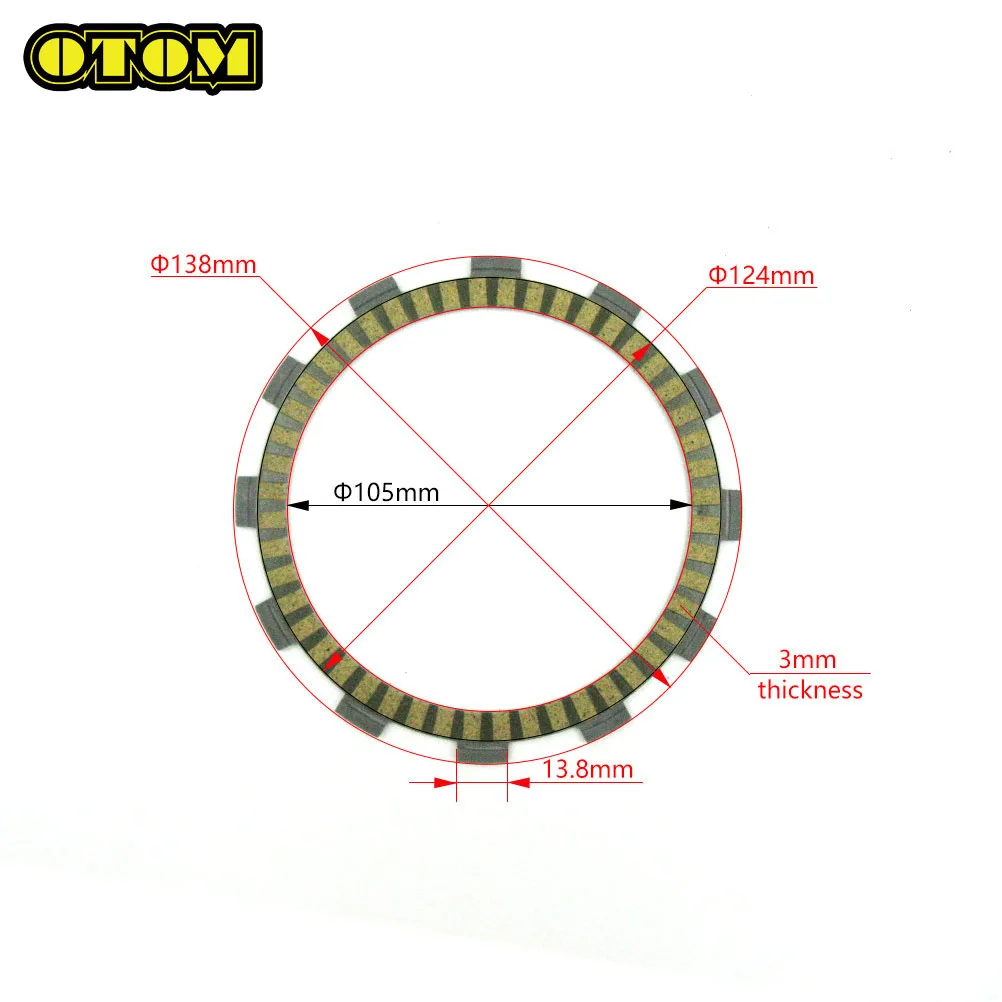 

Motorcycle For YAMAHA 105mm Clutch Friction Plates Disc Kit YZ250F WR250F 2001-2018 YZ250FX Off-road Accessories Pit Dirt Bikes