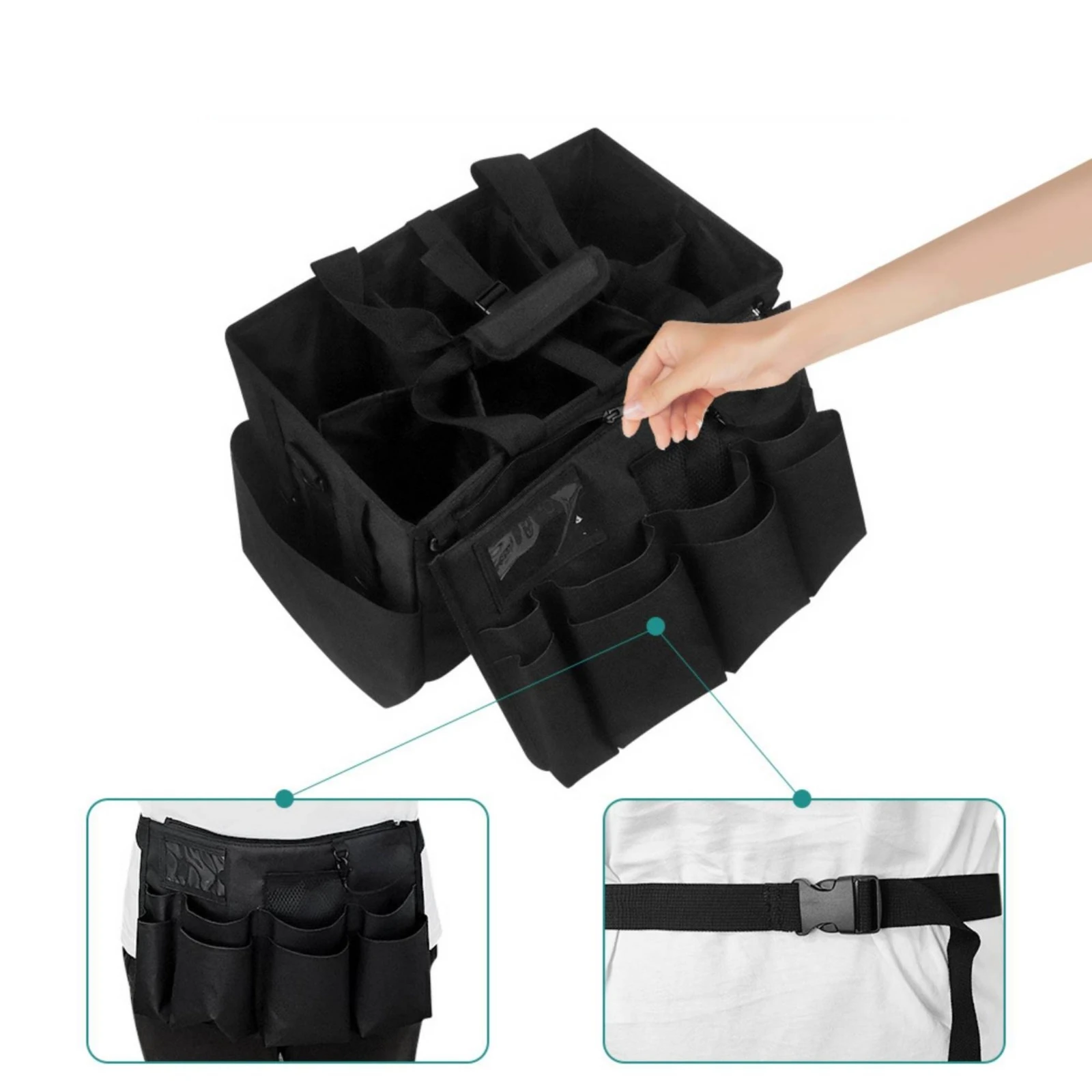 Cleaning Carrier with Divider Waterproof Cleaning Carrier with Handle Tool Bag with Pockets Portable Long-Lasting