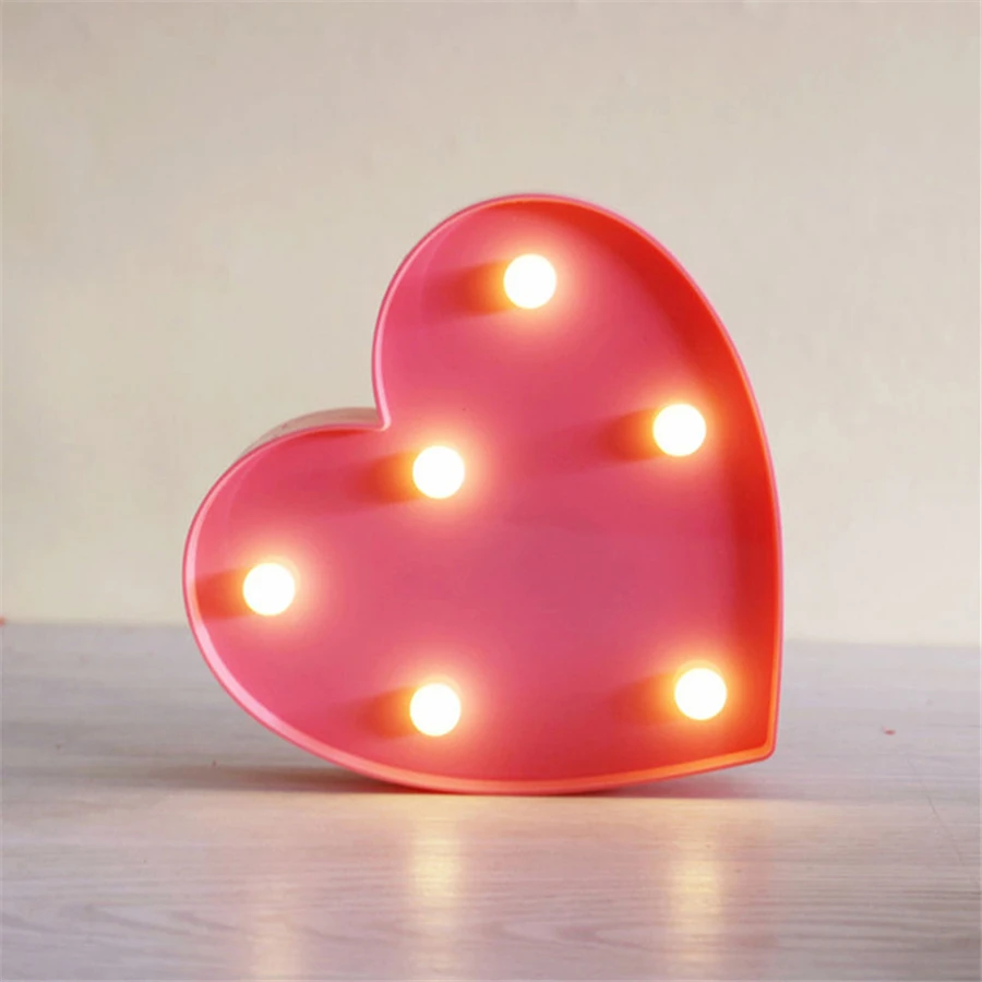 decorative wall lighting bedside lamp Red Pink heart led lamp 3D children night light girls gifts Bedroom decoration lighting