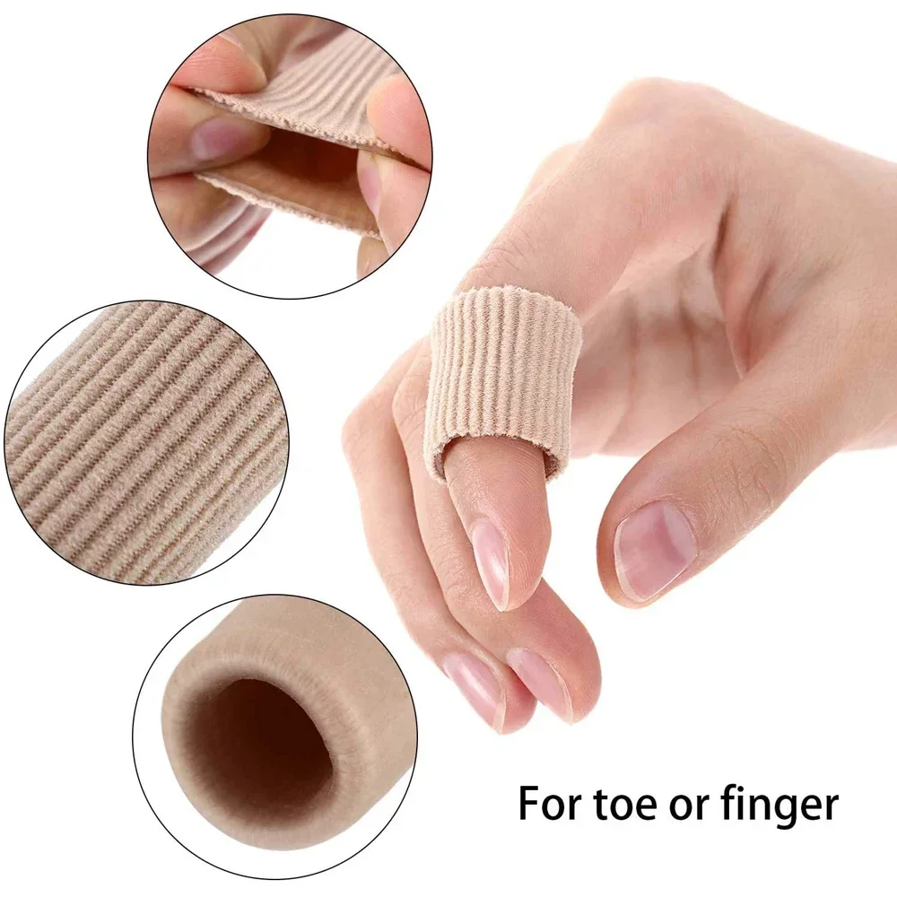 S/M/L Silicone Tube Toe Gel Protector Cover Finger&Toe's Fabric Gel Bandage Corns Blisters Calluse Pain Relief Soft Pads Insoles