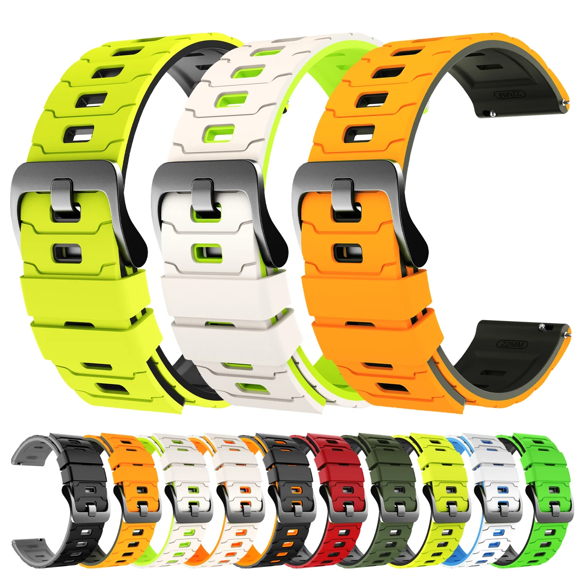 22mm Sports Watch Band For Redmi Watch 5 Active/5 Lite Silicone Strap for Xiaomi/HUAWEI/Garmin/Amazfit Smartwatch Bracelet Belt