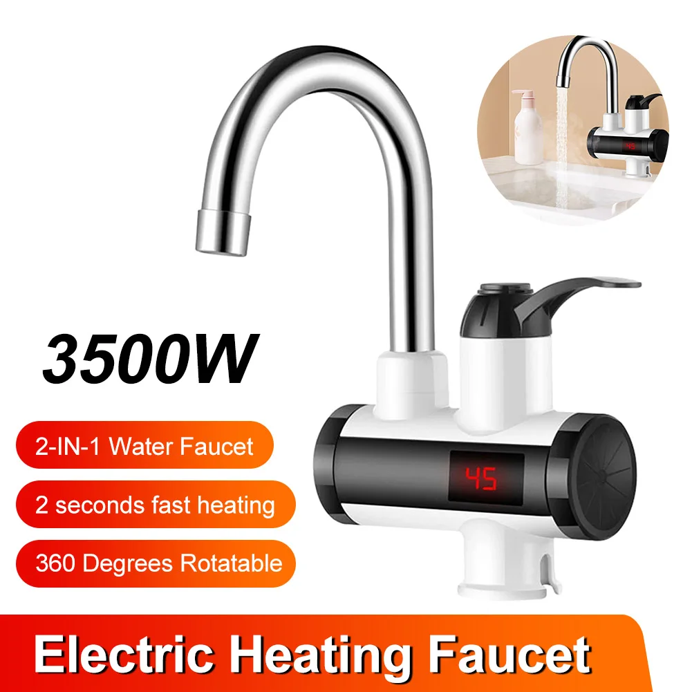 

330W Kitchen Hot Water Heater Faucet Tankless Instant Hot Water Faucet Cold Hot Water with LED Display for Kitchen Bathroom