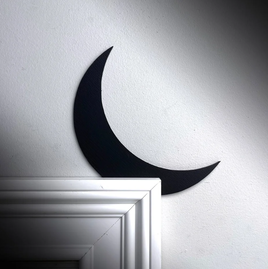 Home Decor Halloween Decor Black Crescent Moon Door Toppe Decor Witchy Gothic Home Decor Phases of the Moon Cycle