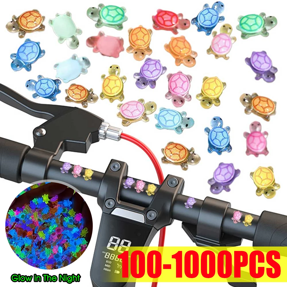 1000-100 قطعة السلاحف الراتنج الصغيرة ليلة توهج السلاحف التماثيل متعددة الوظائف توهج في ليلة السلاحف المنمنمات للمناظر الطبيعية الصغيرة #3
