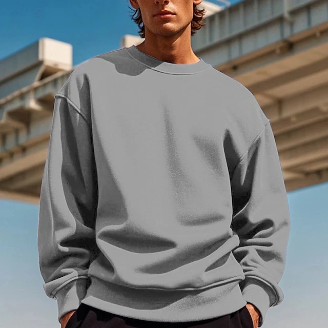 

Autumn Polyester Hoodie Solid Color Simple Basic Hooded Korean Fashion Sweatshirts Long Sleeve Top Male Clothing Loose Hoodies