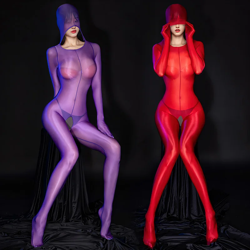 Сексуальные масляные блестящие глянцевые чулки для всего тела, женские прозрачные боди с открытой промежностью, комбинезон, трико, комбинезон для взрослых, секс-порно, одежда