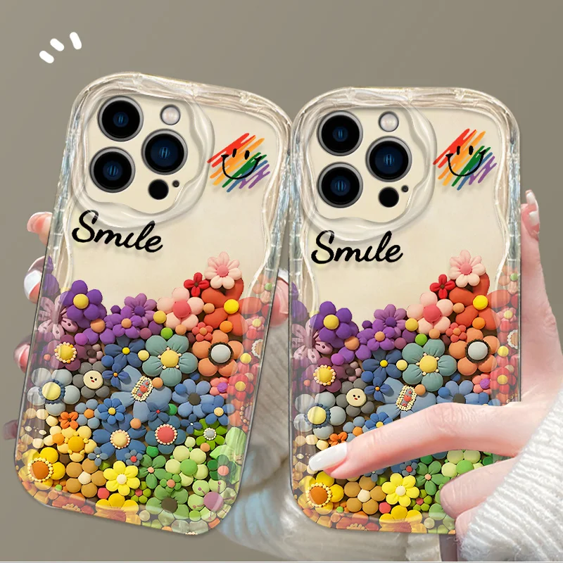 Arcobaleno Fiore Sorriso Custodia in Tpu per OPPO A57 A18 A58 A78 A55 A38 A60 A52 A72 A53S A59 A94 A95 A54 A54S A93 A96 A98 A77 A76 A74 A79