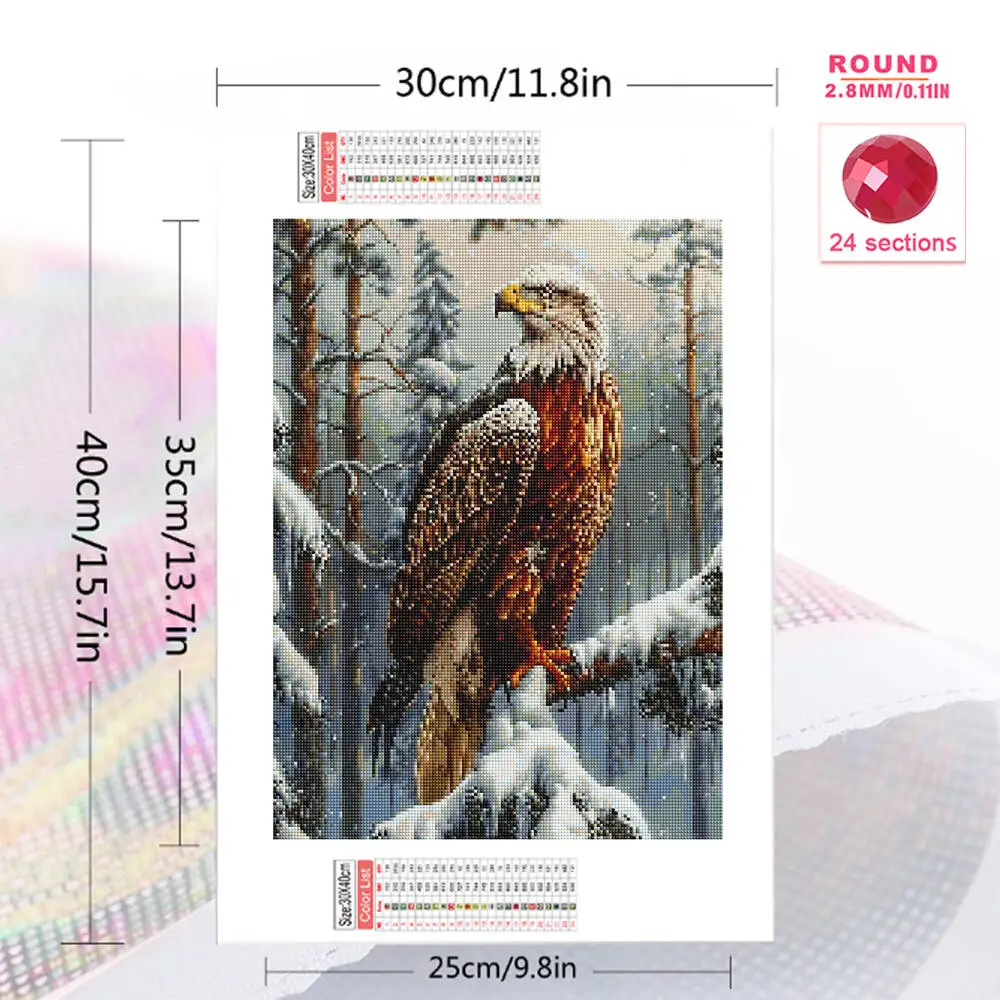 Evershine New Arrival Diamond Embroidery Eagle Picture Rhinestones Painting Bird Animal DIY Diamond Mosaic Winter Wall Decor - view 2