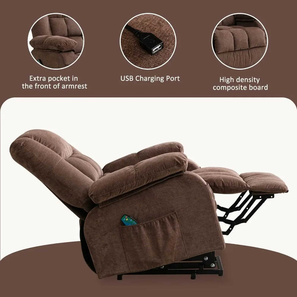 Power Lift Recliner Chair Recliners for Elderly with Heat and Massage Recliner Chair for Living Room with Infinite Position