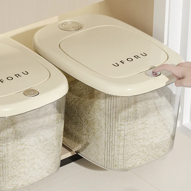 Household Insect-Proof Moisture-Proof Pressing Rice Bucket Food Grade Sealed Dust-Proof Tank Rice Storage Box