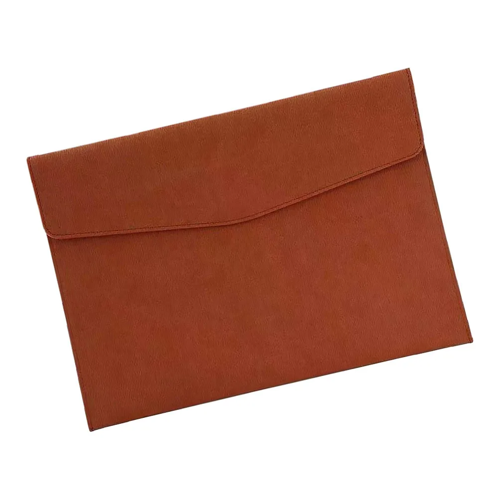 حقيبة ملفات الأعمال PU مقاس A4 منظم مجلد المستندات حقيبة أنيقة للسفر المكتبي وحقيبة ملفات بزر كبس