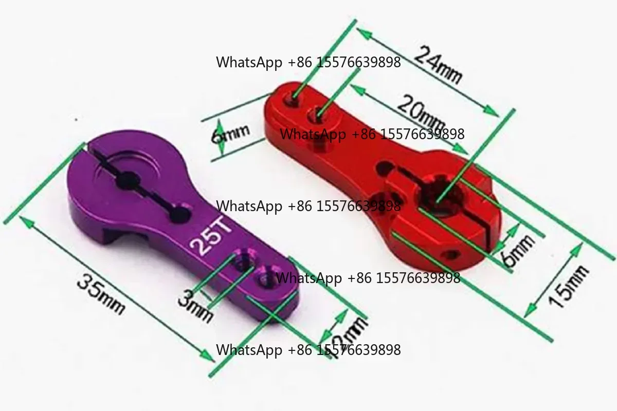 W-2Pcs/Lot 23T/24T/25T Metal Flat Servos Rocker Arm with Screws for RC Drone Aircraft Accessory