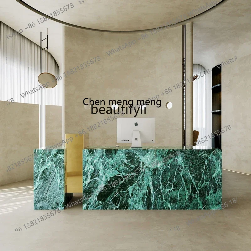 A182 C Modern simple clothing shop beauty salon checkout page paint imitation marble company hotel reception front desk