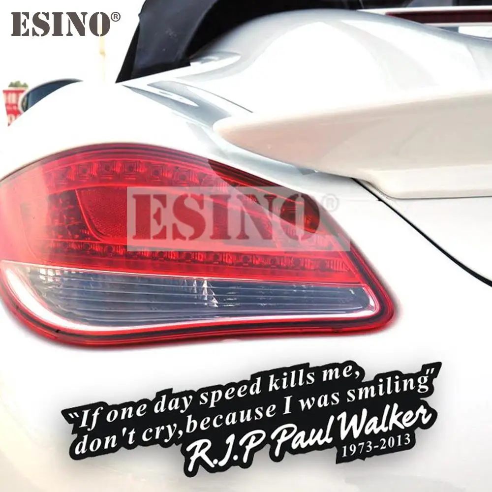 Car Styling Paul Walker Motto Fast and Furious PVC Waterproof Car Body Sticker Decorative Vinyl Decal Auto Accessory