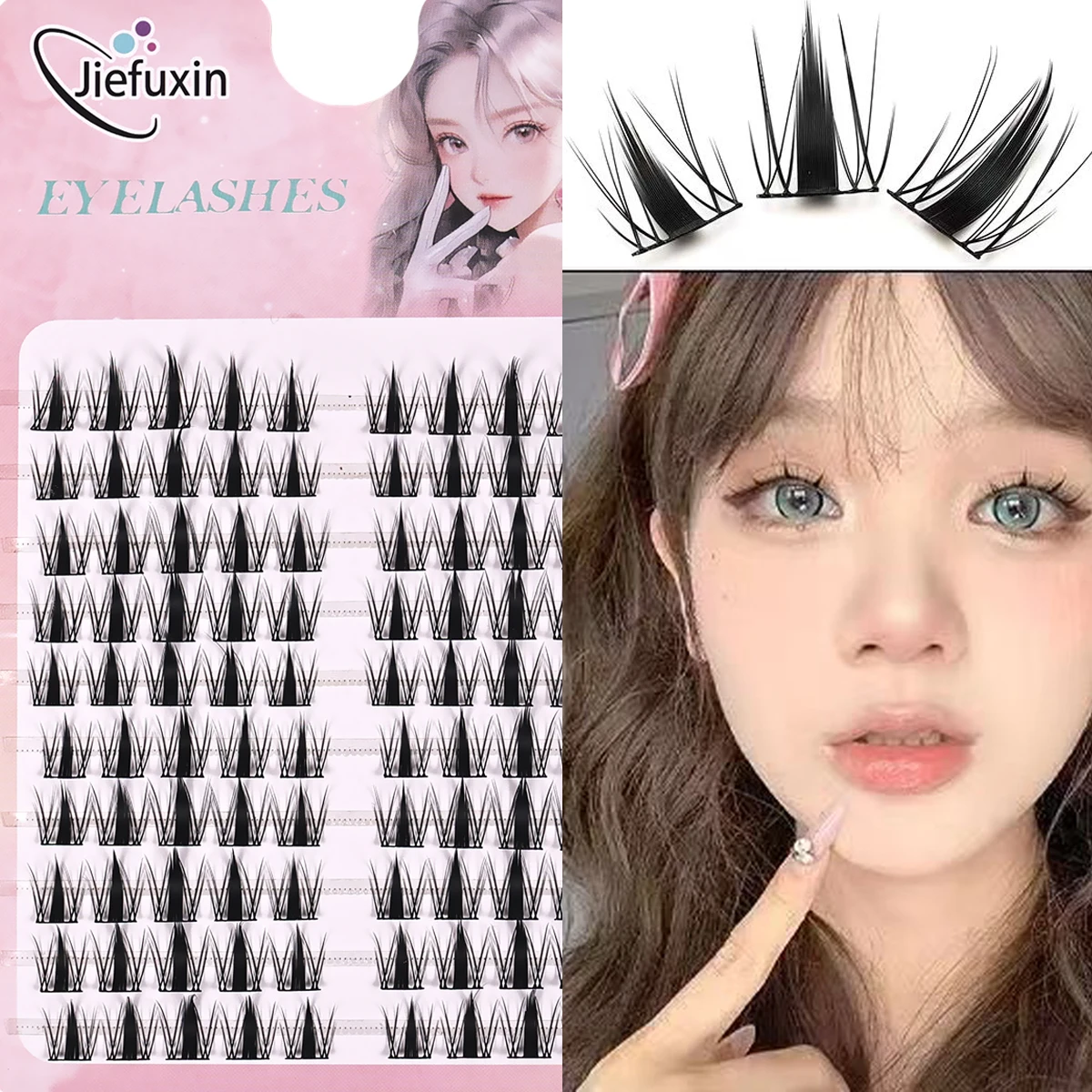 100 Stück Anime-Wimpern, Einzelstrang zum Selbermachen, koreanischer Stil, feines Schwarz, natürlich, dynamisch, gekräuselt, wiederverwendbar für Anfänger