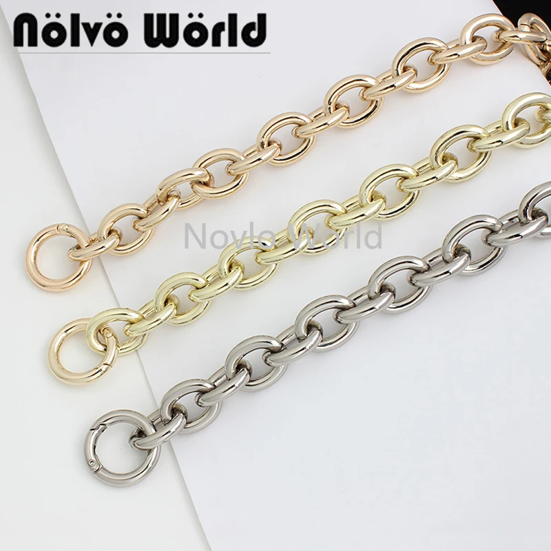 

Gold/Light gold/Silver 30-120cm 2cm Wide Fat Rings Light Weight Alumium Chic Bag Chain Thick Chain Purse Strap