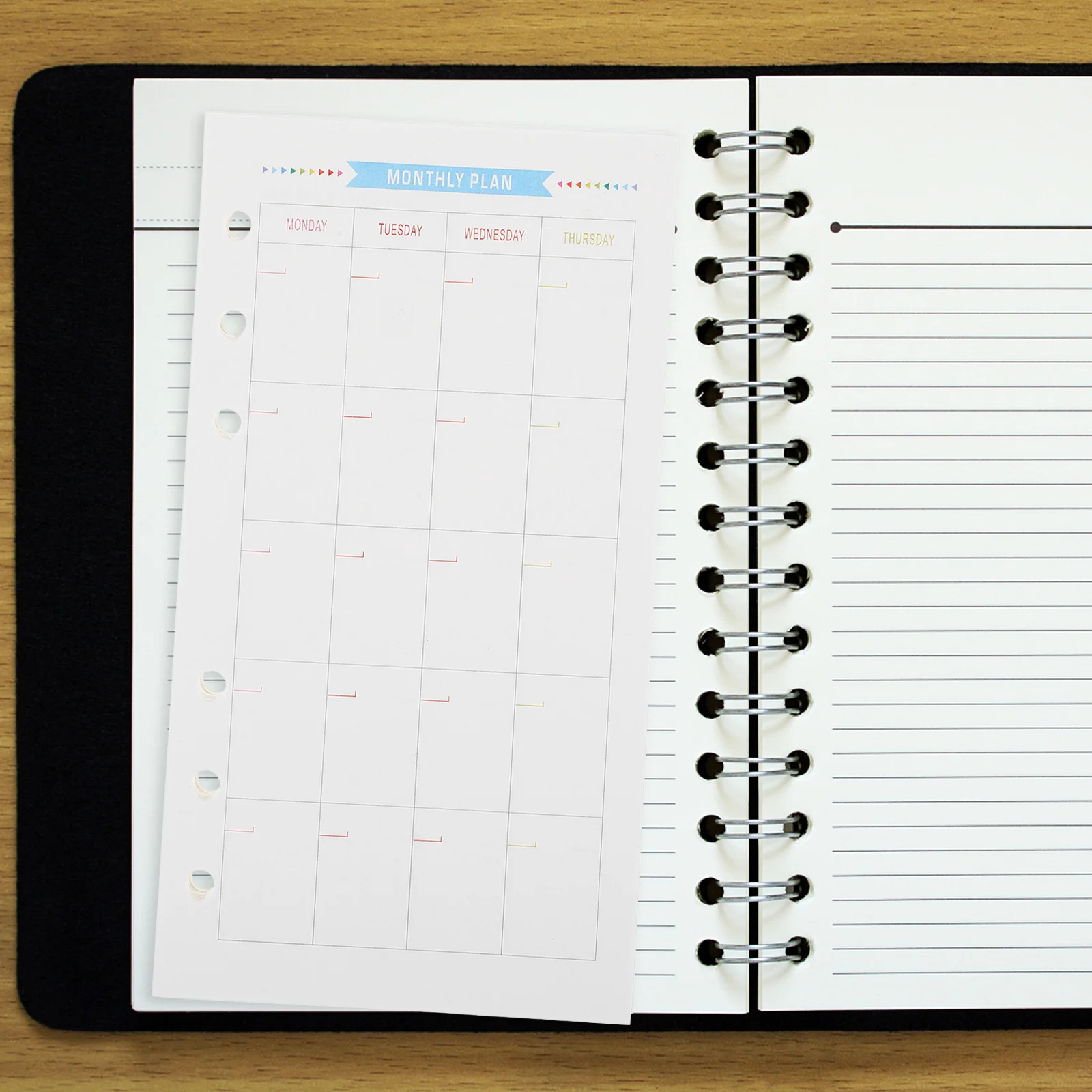 عبوات ورق A6 ذات 6 فتحات مقاس 17 × 9.7 × 1.4 سم ناعمة لمجلة مخطط دفتر الملاحظات منظم السفر أوراق إعادة تعبئة الموثق #5