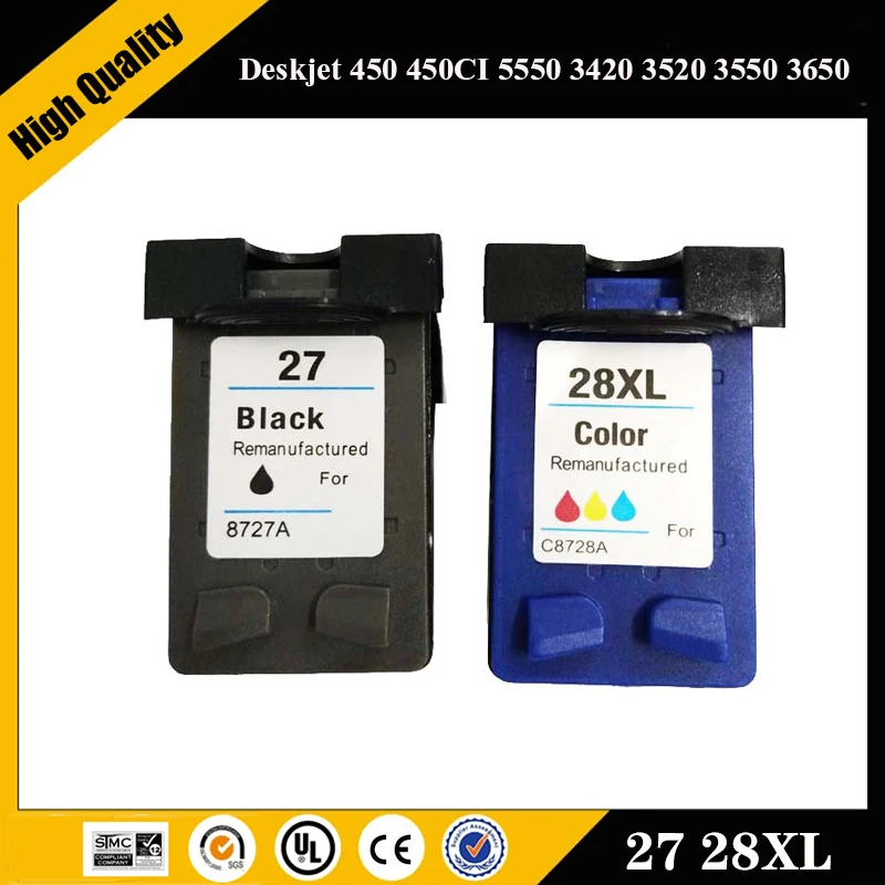 einkshop For hp 27 28 28xl compatible Ink Cartridge  Replacement For HP Deskjet 450 450CI 5550 3420 3520 3550 3650 3740 3845