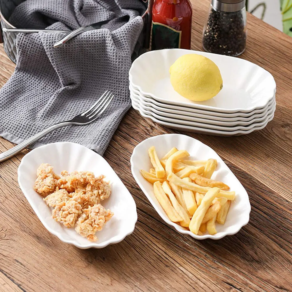 Platos de cerámica para patatas fritas, platos para servir aperitivos, postres, sal, sal, salsa de soja, aceite, vinagre, salsa de Chile, inmersión, 2 uds.
