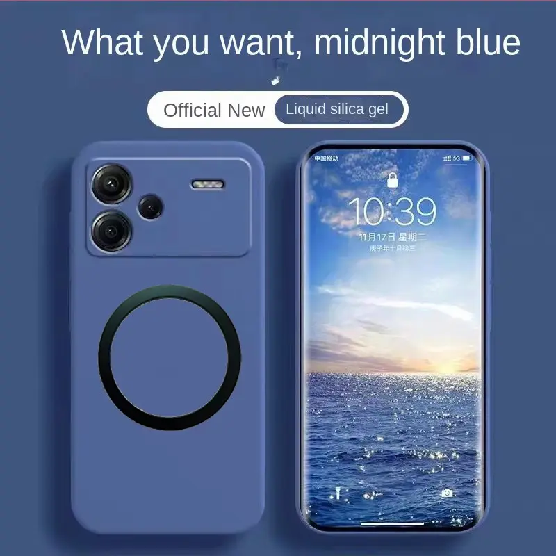 New for MagSafe Phone Case For Xiaomi Redmi Note 13 Pro Plus 14T 15T POCO X6 M6 f8 F7 x7 PRO 15 Ultra Liquid Matte Magnetic Case - Image 2