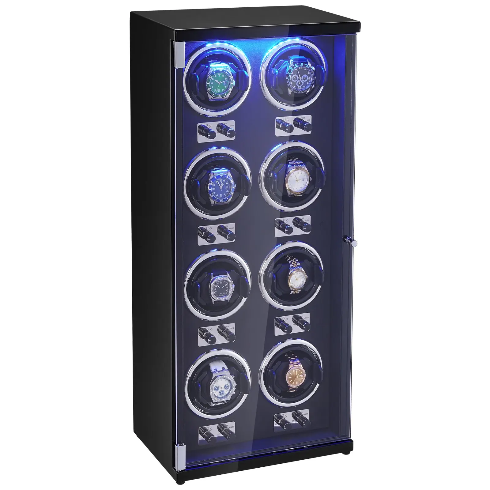 

Watch Winder, Watch Winder For 8 Men's And Women's Automatic Watches, With 8 Super Quiet Japanese Mabuchi Motors, Blue LED