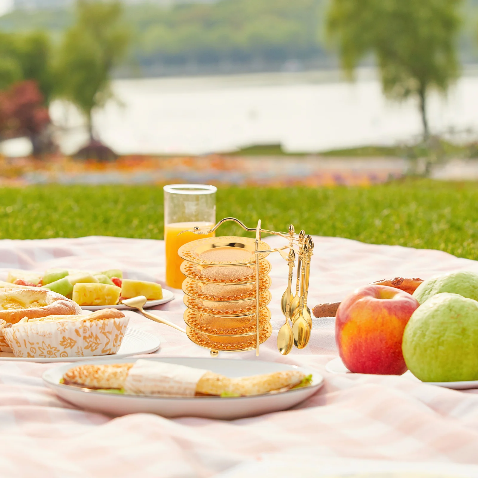 

1 Set Cup Coasters Set Holder Cake Dessert Plate Spoon Fruit Tray For Coffee Bar Decor Kitchen Table Centerpiece Snack Plate