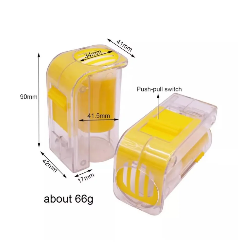 Bee Queen Marking Bottle Bee Mark Cage Plastic One Handed Marking Catcher With Plunger Plush Garden Beekeeping Supplies Tools
