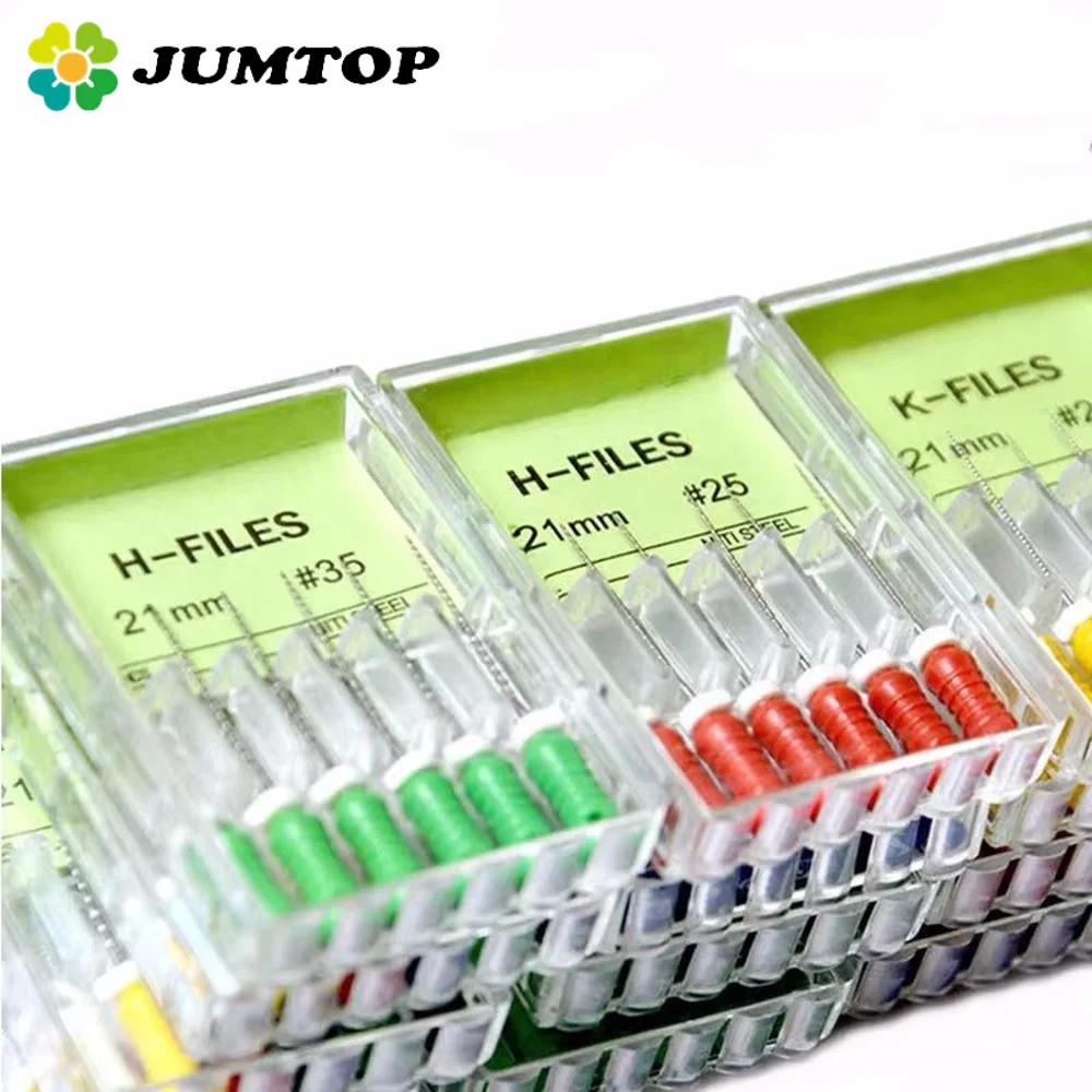 

Stainless Steel H-File Set - 21/25mm Endodontic Root Canal Files for Hand Use in Dental Endo Treatment