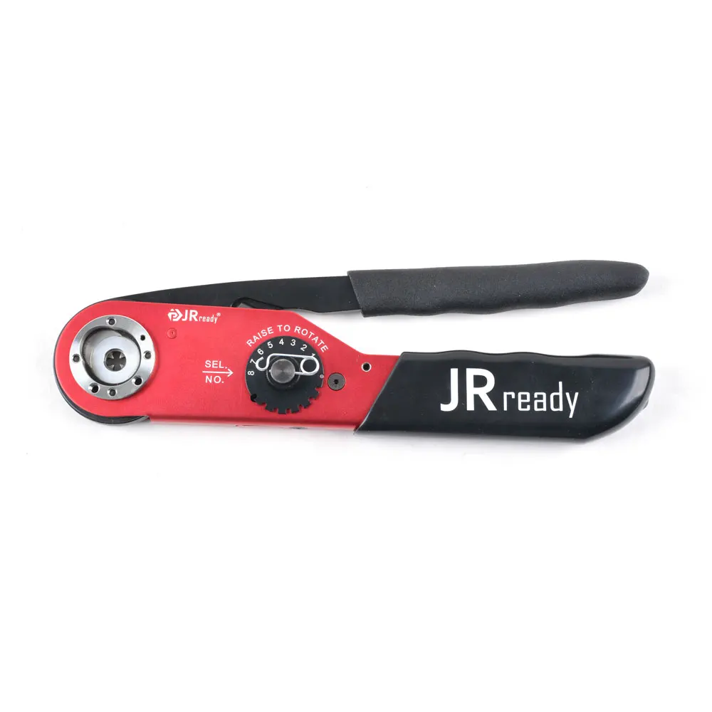 

JRready ACT-M309 Ручной обжимной инструмент, 4-проходной стальной щипцы с 8 импортными инструментами и универсальным регулируемым опорным проводом позиционера 8-18AWG