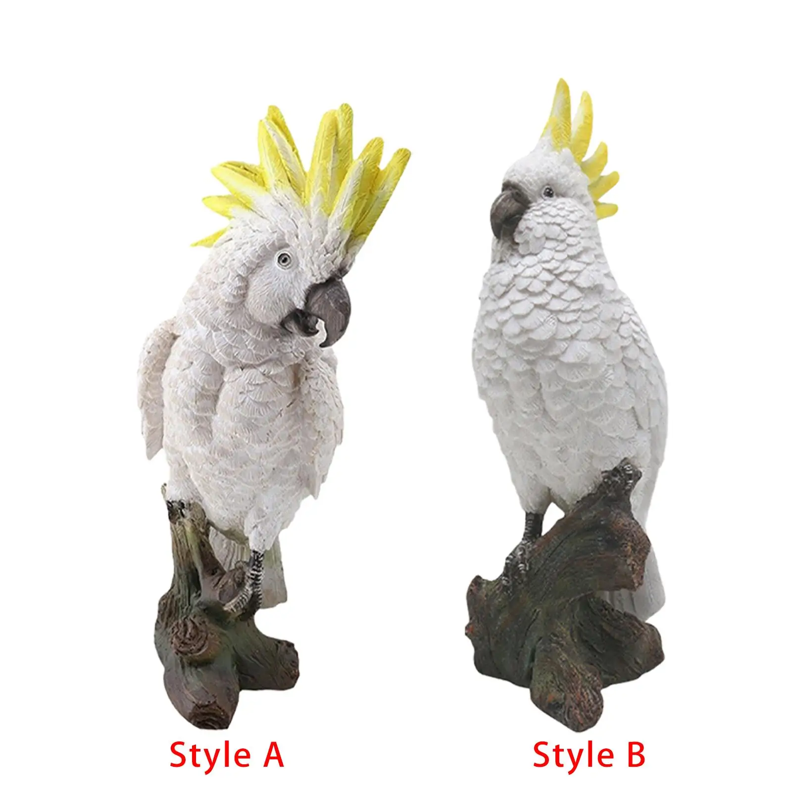 White Parrot Sculpture Animal Gifts Bird Ornament Statue White Parrot Figurine for Outdoor Courtyard Patio Decorating Home