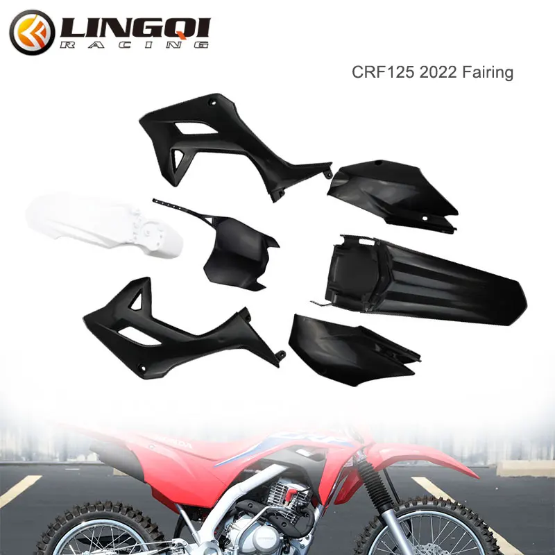 LINGQI RACING Motorcycle CRF125 Plastic Fender Kit For  CRF 125 2022 Pit Dirt Bike Motocross Fender Cover Accessories Parts