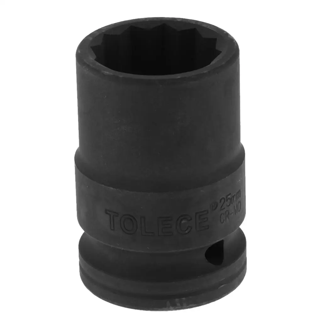 Heavy Duty 25mm Metric Impact Socket with 3/4 inch Drive, , Black