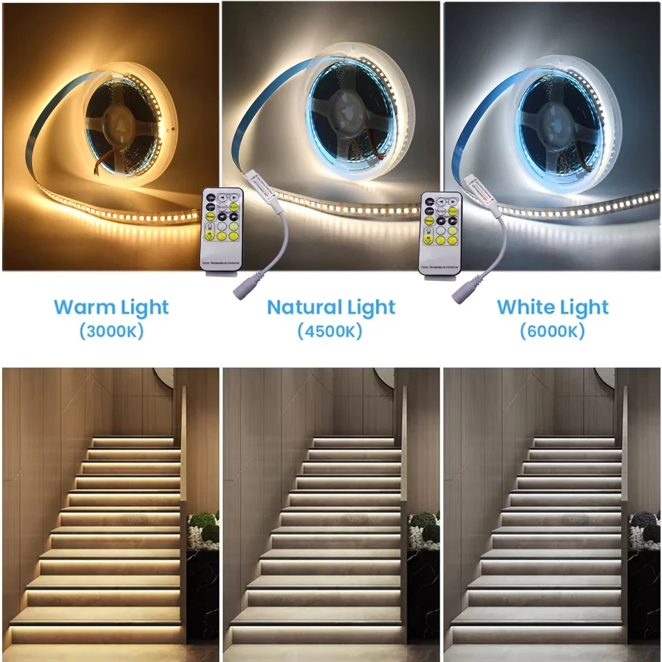DIY 5V/12v/24v Mini Cob/Smd Led Strip Light CCT Controller Dimmer With RF Remote