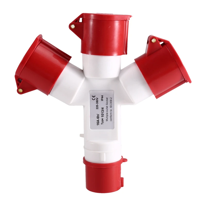 DT19 Y-Type Industrial Plug 16A 4 Pin 3 Way 220V IP44 Waterproof Multifunctional