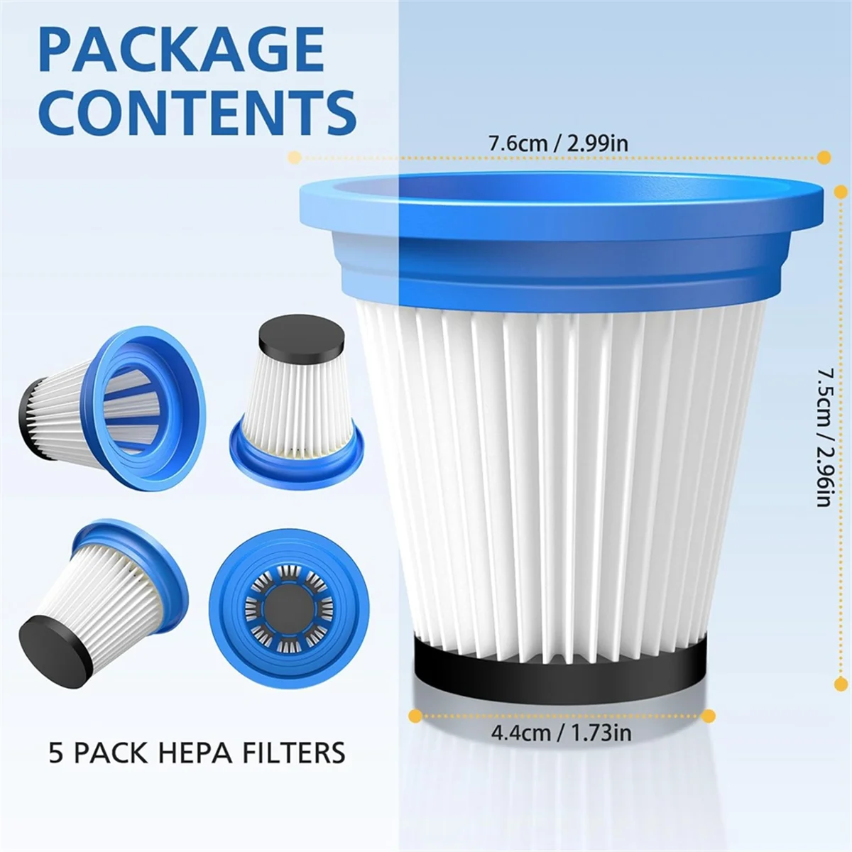 

5 Pack 520280 Hepa Replacement Filter for Kenmore Ds1030 Ds1020 Cordless Stick Vacuum Lightweight Cleaner Hepa FiltersHUG