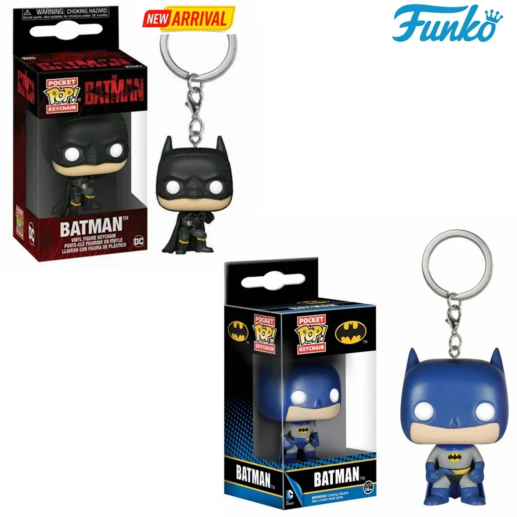 FUNKO POP HEROES Batman Dceased Comics PVC Dark Knight Keychain Game Stop Exclusive Vinyl Figure Toy Pocket Pop Keychain Toys