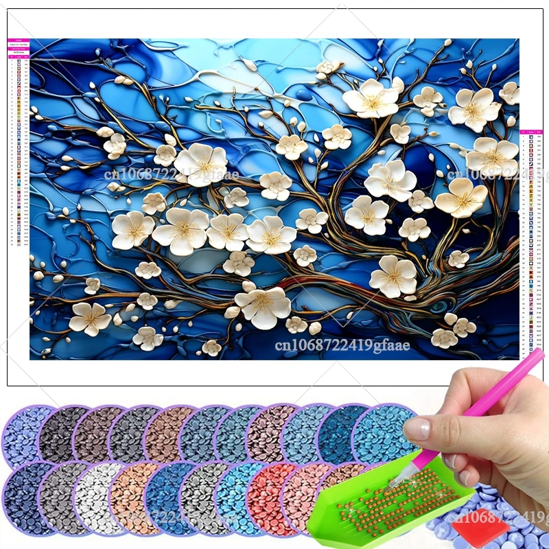 Blumen Keramikfliesen Backsplash Diamant Malerei voller Bohrer Strass Kunst Diamant Stickerei Mosaik Kreuzstich Home Decor