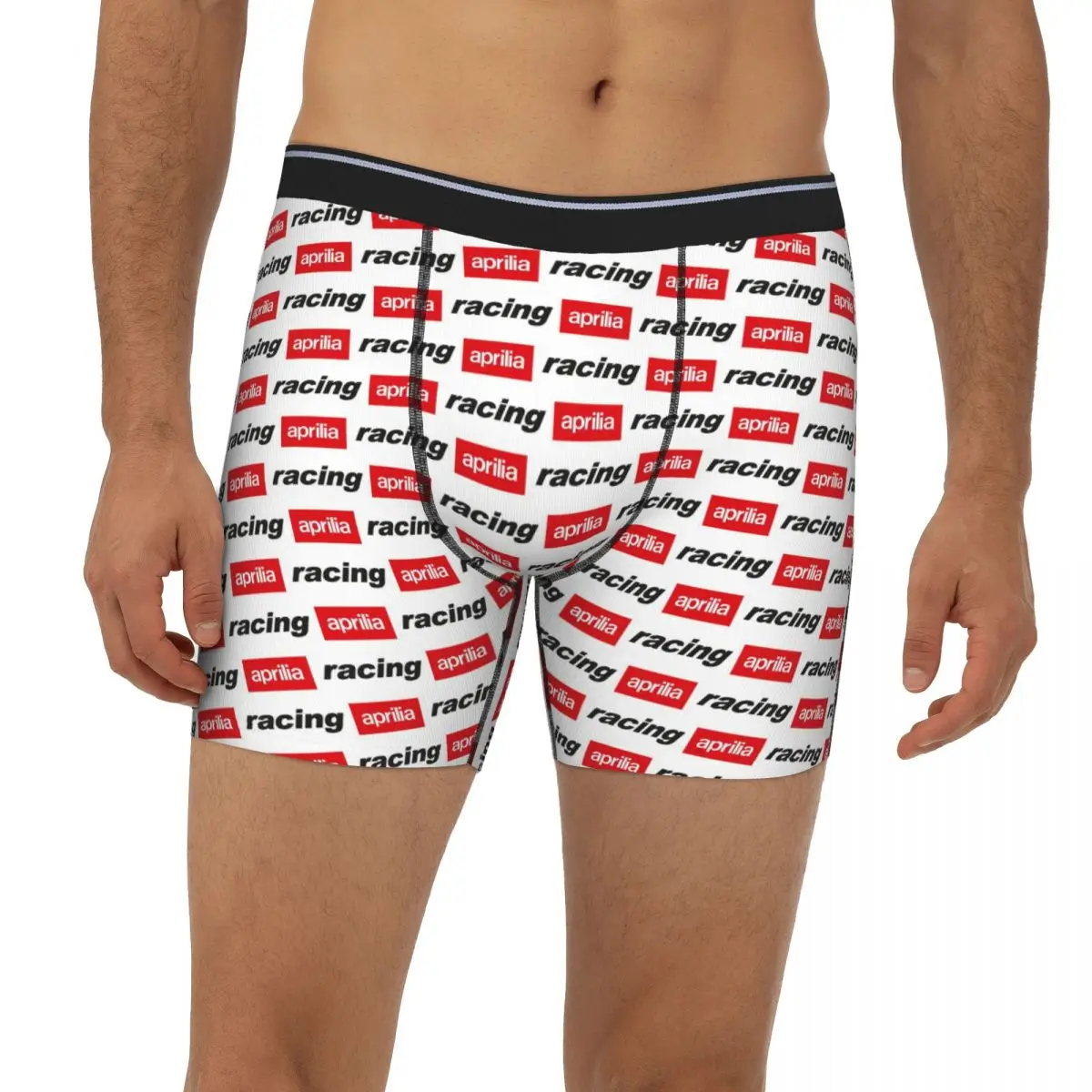 

Aprilia Racing Logo Print Long Boxer Underpants Short Male Panties Ventilate Underwear for Homme Man Boyfriend Gifts