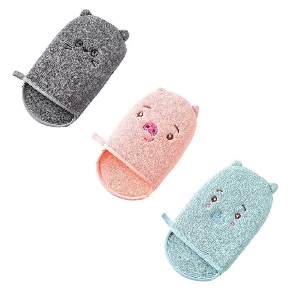

3Pcs Cute Cartoon Shower Gloves Quality Bath Mitts for Body Scrubbing Exfoliating Home Shower Supplies Gentle Massage Gloves