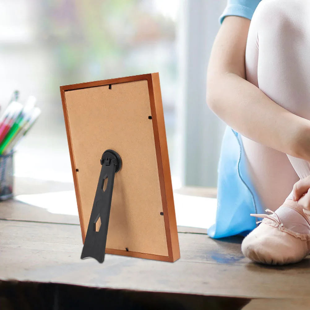 

Photo Frame Rack Plastic Back Bracket Easel Support Stand Black Picture Frame Easel Bracket Stable Structure Practical Use