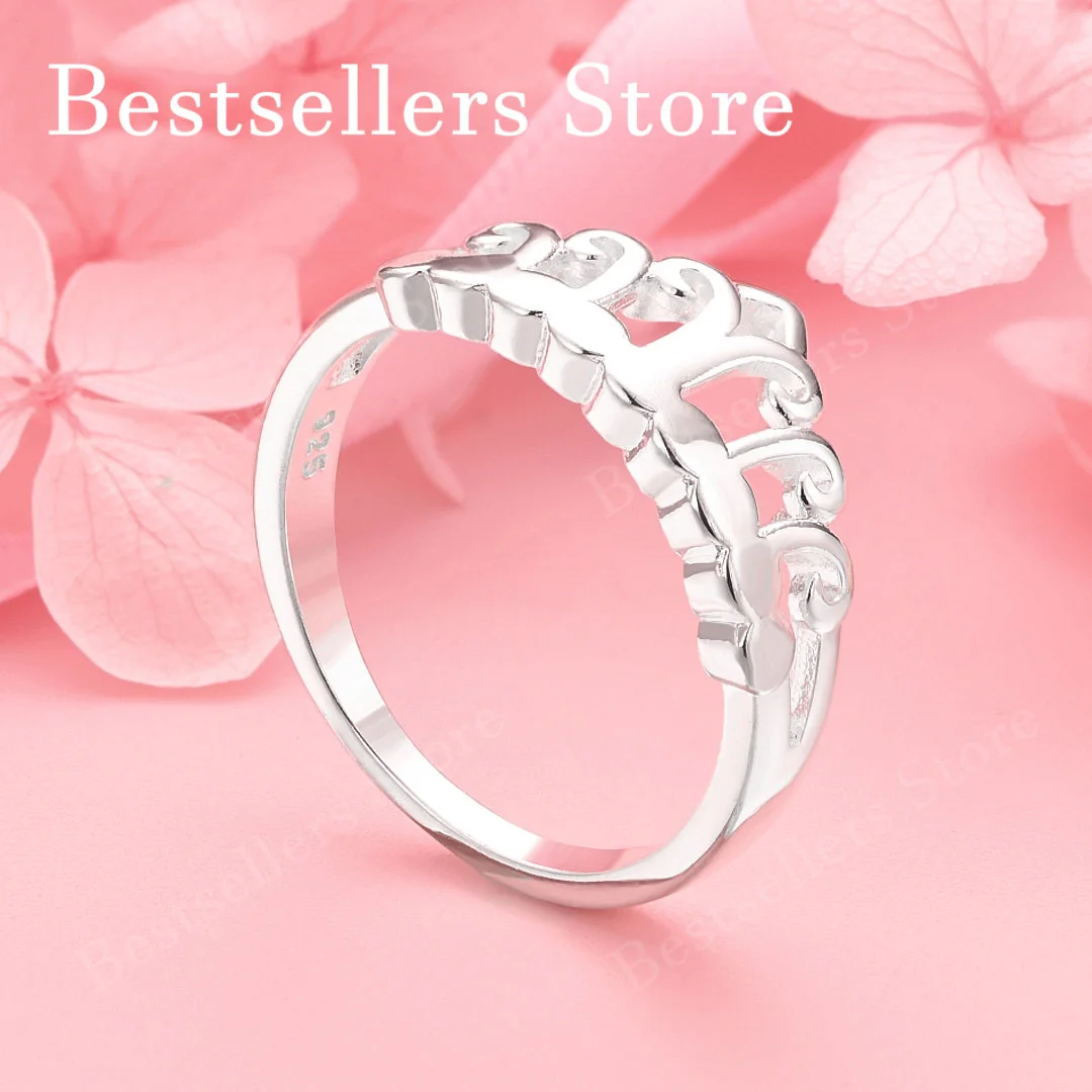 

1 шт., серебро 925 пробы 7-10 # Изысканное кольцо с короной для женщин, гламурные свадебные украшения, аксессуары