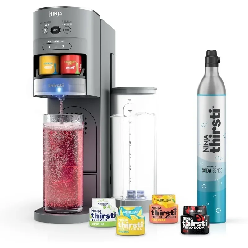 Ninja Thirsti Drink System, Soda Maker, Create Unique Sparkling & Still Drinks,Personalize Size&Flavor, Carbonated Water Machine