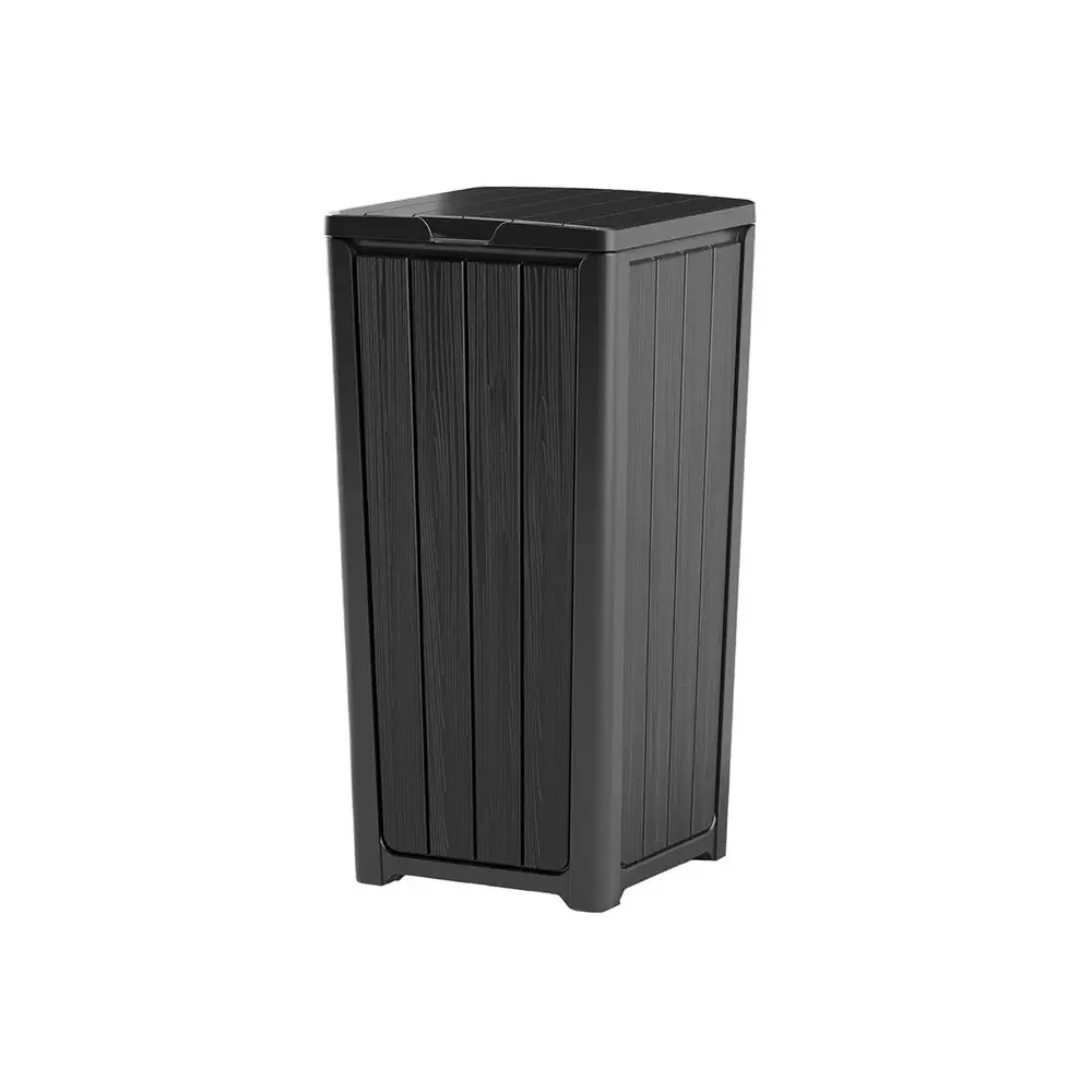 23 Gallon Outdoor Trash Can Waterproof Resin Garbage Can with Lid for Backyard, Deck, Patio, Kitchen