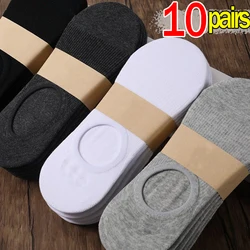 Chaussettes basses unisexes, respirantes, noires, blanches, non ald, décontractées, sport, affaires, bateau, courtes, rinçage, hommes, 2-10 paires